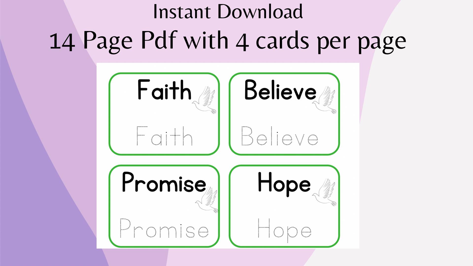 Bible Sight Words & Verse Flashcards | 50 Printable Cards With Tracing ...