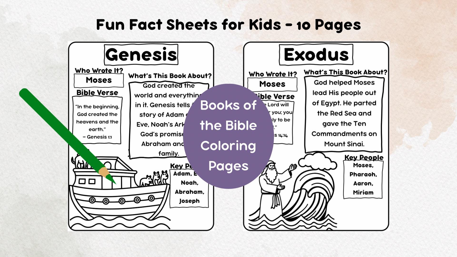 Books of the Bible Fact Sheets Black and White Printable Mini Posters ...
