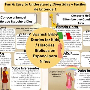 12 Hojas Bíblicas en Español sobre Personajes de la Biblia Spaanse Bijbelhelden Factsheets voor kinderen Afdrukbaar Middelen Cristianos