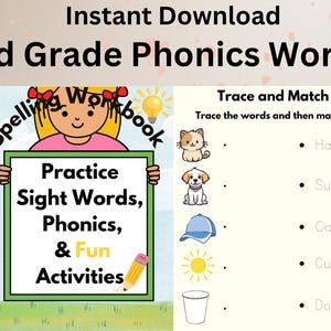 Spelling and Word Practice for Grades K-2: Fun Worksheets for Kids