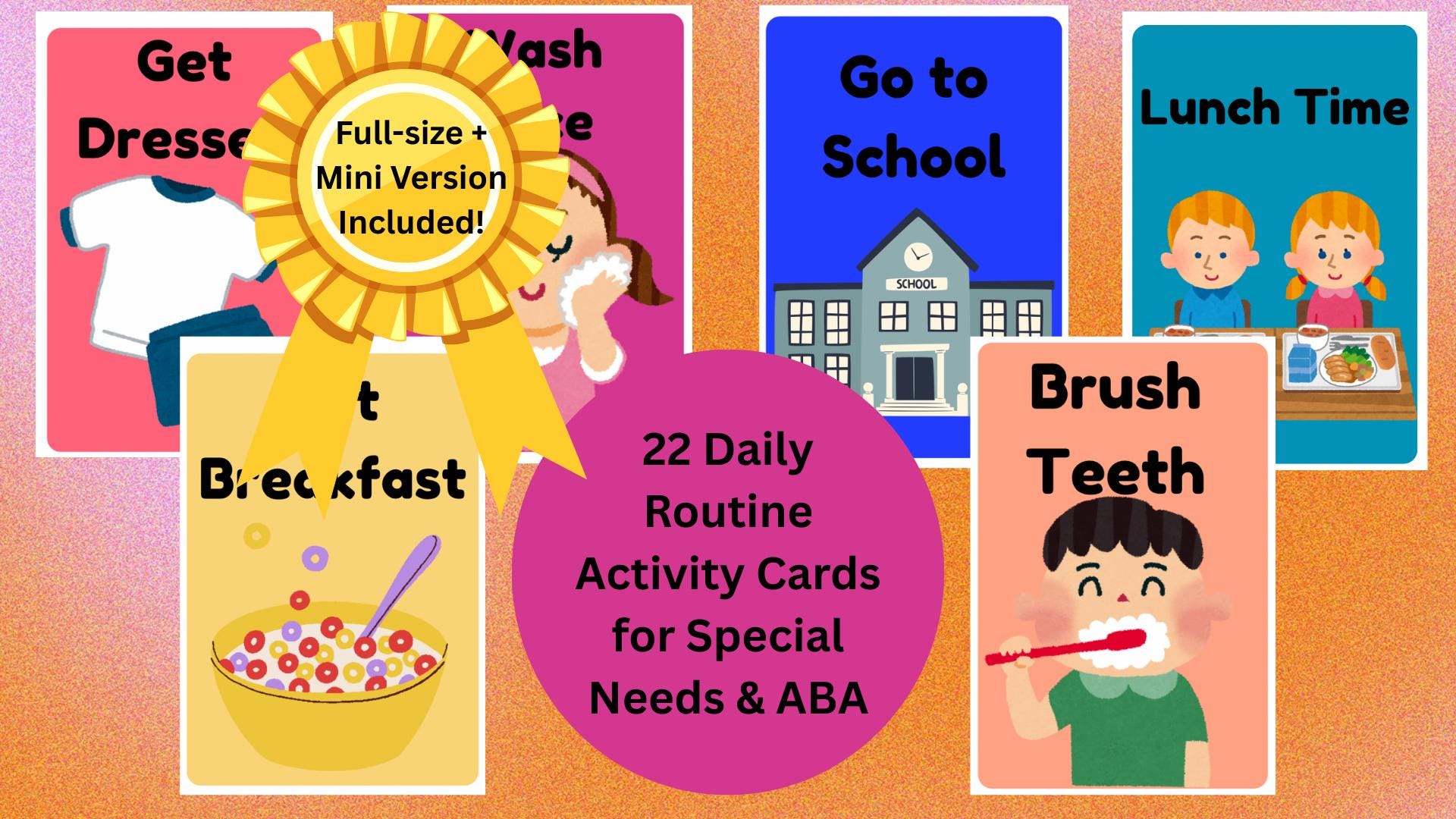 22 Daily Routine Activity Cards for Kids | ABA Visual Schedule ...
