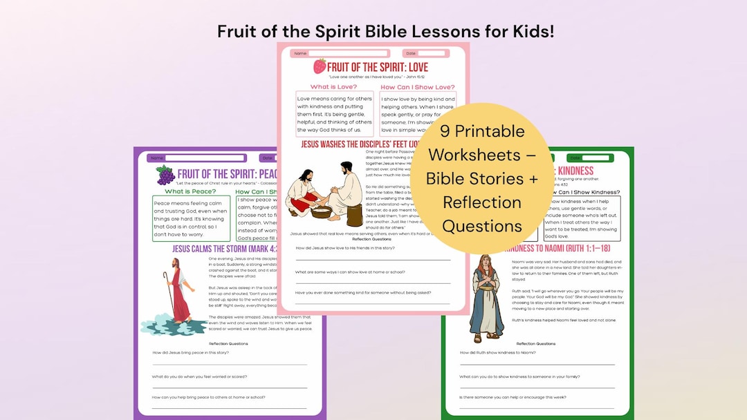 Fruit of the Spirit Bible Lessons for Kids Christian Printable ...