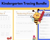 Kindergarten Tracing Bundle: ABCs & Numbers Practice Worksheets, Busy Book, Homeschool