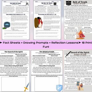Armor of God Bible Activities for Kids Bundle with Fact Sheets Drawing Prompts and Reflection Lessons Printable Bible Study Pack
