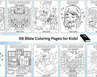 Books of the Bible Coloring Pages for Kids 66 Fun Easy Christian Bible Verse Worksheets One Page Per Book Sunday School & Homeschool