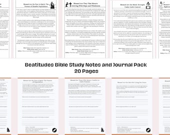 Beatitudes Bible Study Notes and Journal Pack for Teens and Adults