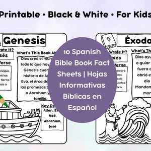 Spaanse Bijbelboek Factsheets voor kinderen Bijbelteksten voor Niños Afdrukbaar Oude Testament Middelen Cristianos para Escuela Dominical