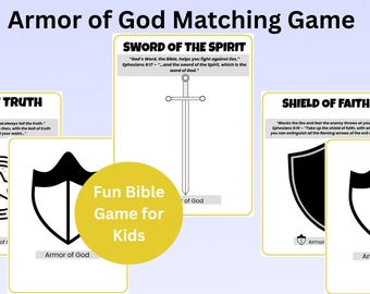 Armor of God Matching Game for Kids – Bible Verse Memory Cards – Printable Christian Activity for Sunday School & Homeschool