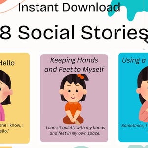 Behavior Support Social Stories Bundle – 8 Routine Stories for Kids
