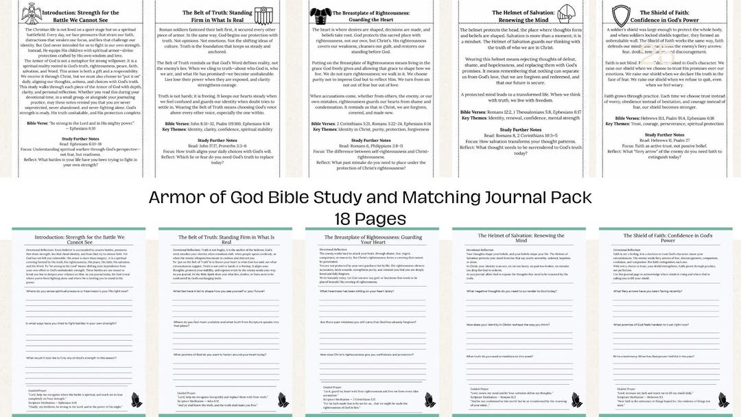 Armor of God Bible Study and Matching Journal Pack for Teens and Adults ...
