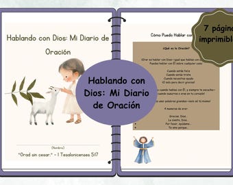 Diario de Oración Infantil en Español Hablando con Dios Diario de Oración para Niños Biblia Actividad Cristiana PDF imprimible