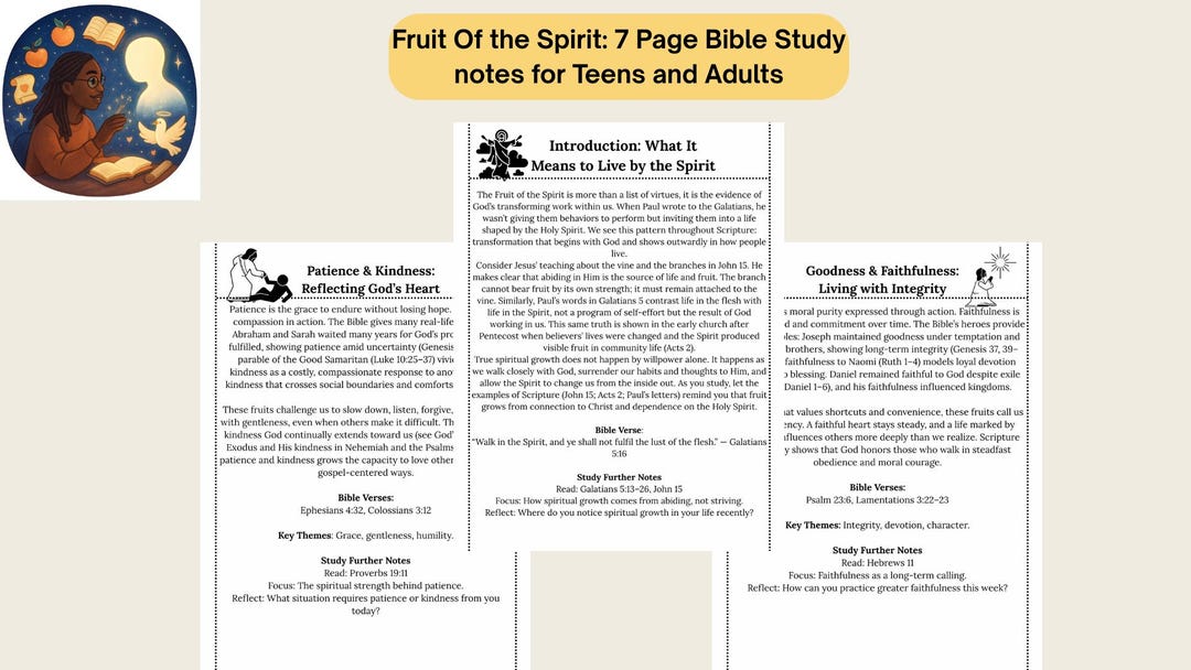 Fruit of the Spirit Bible Study Printable for Teens and Adults ...