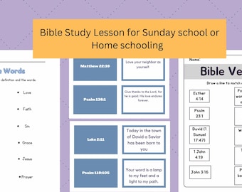 Bible Verse Flashcards and Prayer Worksheets – Christian Learning Set