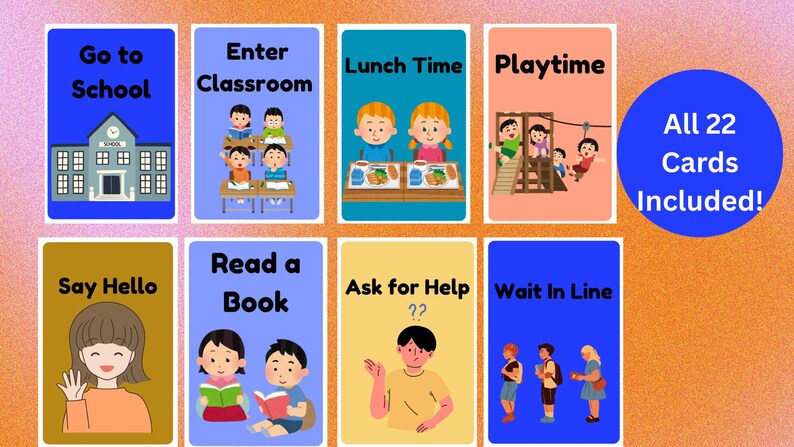 22 Daily Routine Activity Cards for Kids | ABA Visual Schedule ...
