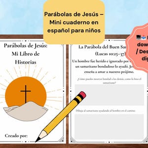 Parables of Jesus Storybook for Kids Parábolas de Jesús Libro Infantil PDF Christian Drawing & Writing Prompts in Spanish