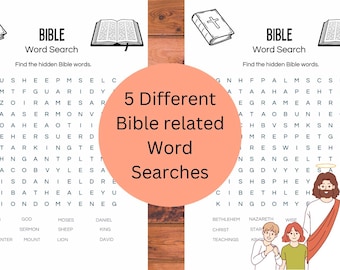 Jesus & Bible Stories Word Search Puzzle – Christian Educational Activity for Kids