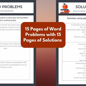 Math Word Problem Practice for Middle School: 30 Pages With Answers ...