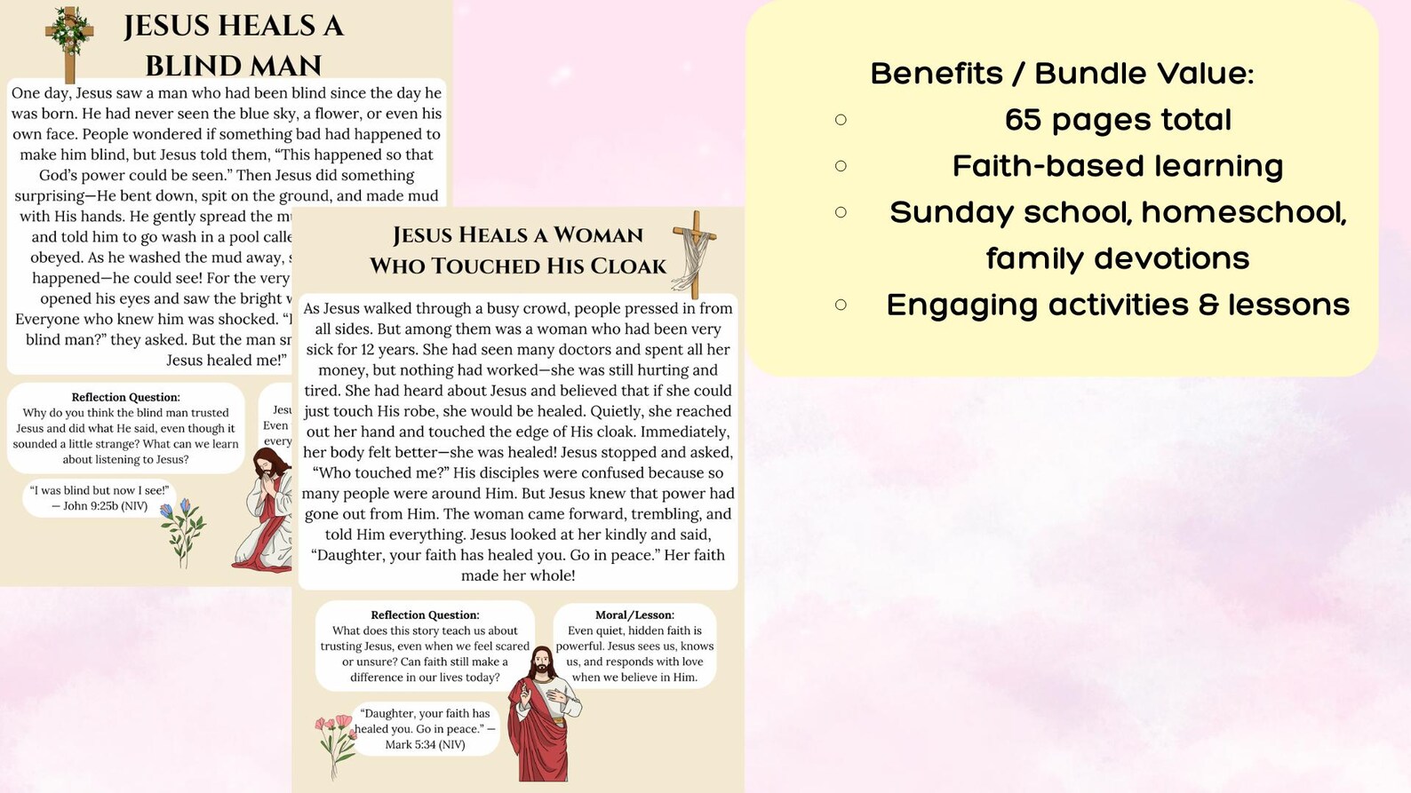 Jesus Miracles and Parables Mega Bundle Bible Lessons for Kids 65 Page ...