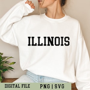 Illinois SVG, Illinois State PNG, style universitaire collégial, design audacieux