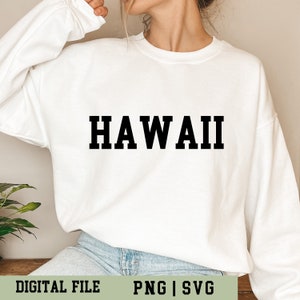 Hawaii State SVG PNG, Varsity Collegiate Style, einfache Plotterdatei