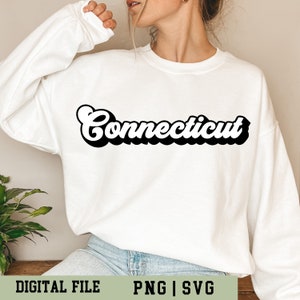 Retro Connecticut SVG, Connecticut State PNG, Simple Single Design