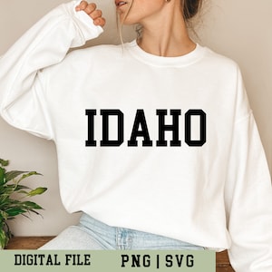 Idaho SVG, Idaho State PNG, Simple Bold Collegiate Varsity Design, Instant Download