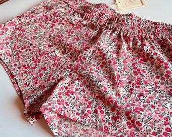 Shorty, top fines bretelles, ou ensemble de lingerie en coton taille M. motif Liberty Wiltshire.
