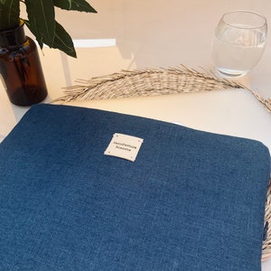 Computer or tablet case, MacBook Air, iPad, Surface, padded and lined with waterproof coated linen