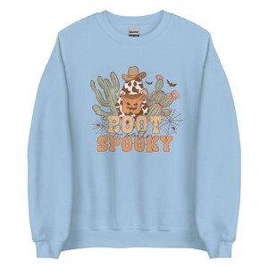 Boot Scootin Spooky Crewneck Sweatshirt, Ghostly Halloween Seasonal Sweatshirt, Boho-Western Graphical Shirts, South Westerner Gift