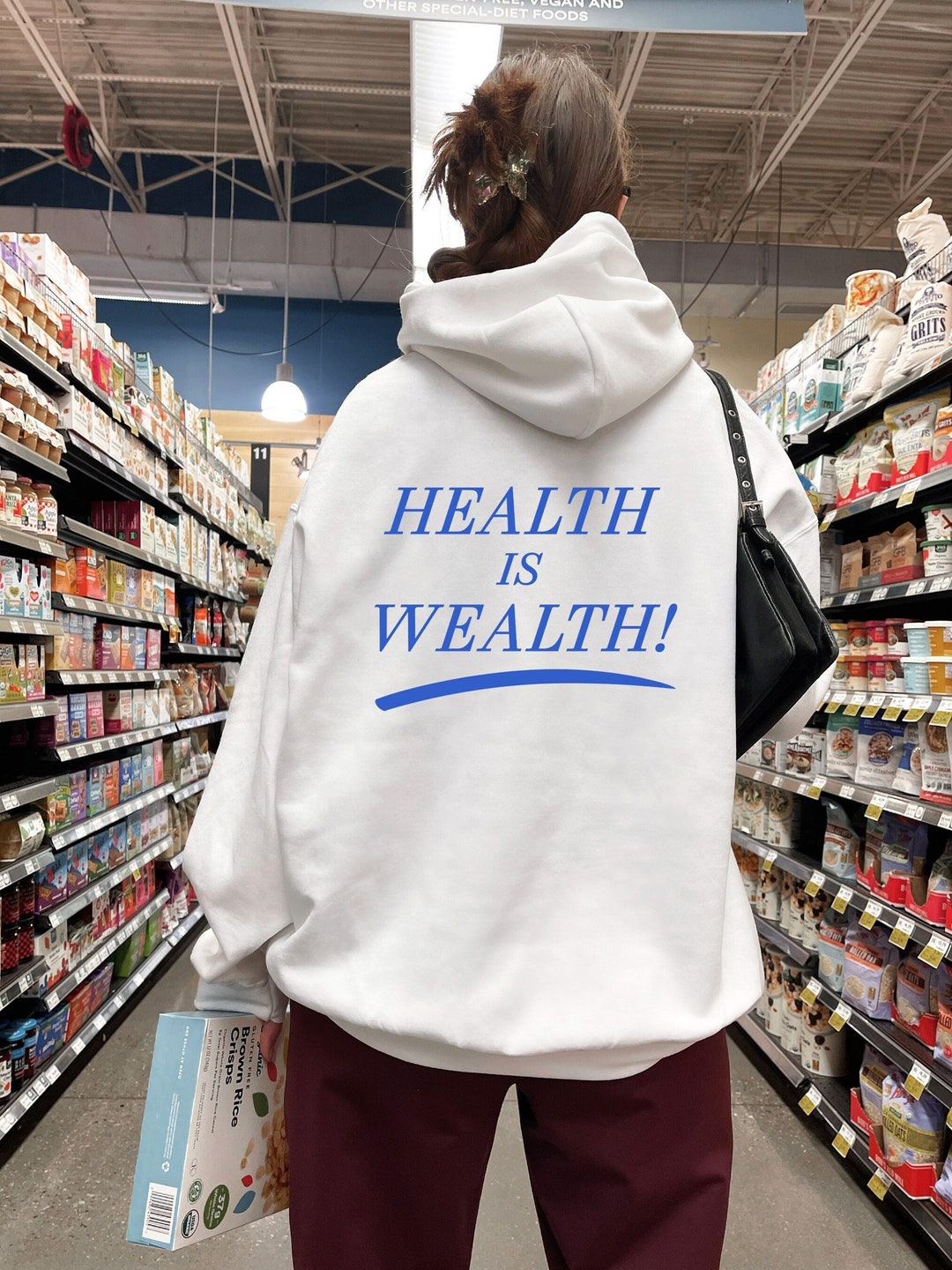 ★Sporty & Rich★ Health & Wellness Logo Print Hoodie Heathe MUSINSA | SPORTY&RICH Health & Wellness Logo Print Hoodie