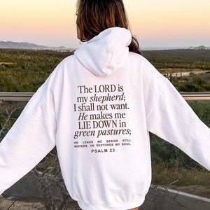 The Lord is My Shepherd Hoodie Psalm 23 Sweatshirt Trendy - Etsy