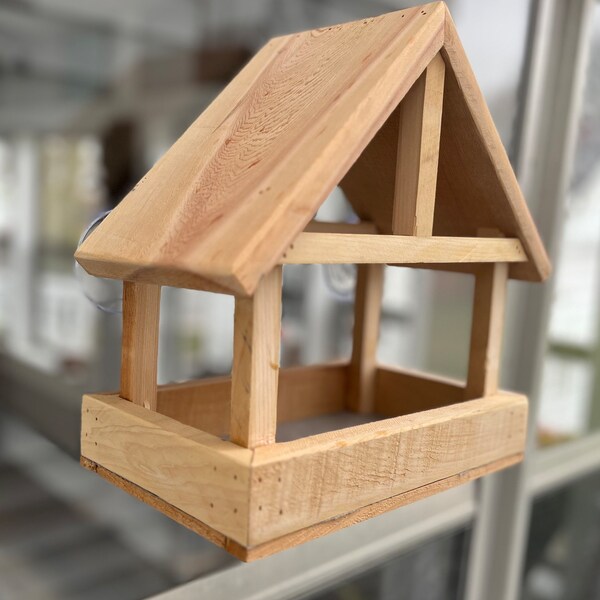 Wooden Bird Feeder Etsy