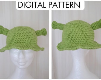 Crochet Shrek Bucket Hat - Digital Pattern