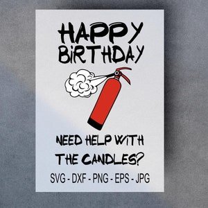 BIRTHDAY-brandblusser heeft hulp nodig Digital Design-bundel: svg, eps, png en jpg-bestanden - direct downloaden voor doe-het-zelfprojecten