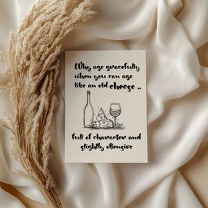 Kaas Happy Birthday-kaart afdrukbaar - digitale downloadformaten: 5 x 7, 4 x 6, 4,75 x 4,75