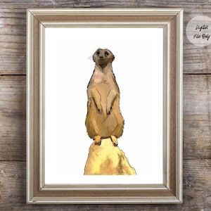 Meerkat Printable Wall Art Abstract instant Download DIY Print Painting Digital File Vertical