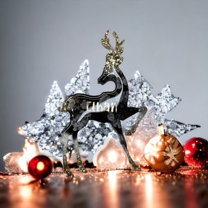 Personalized Reindeer Ornament, Christmas Ornament, Elk Ornament, Christmas tree, Baby Reindeer, Christmas Gift, Gift for her, Family Gift