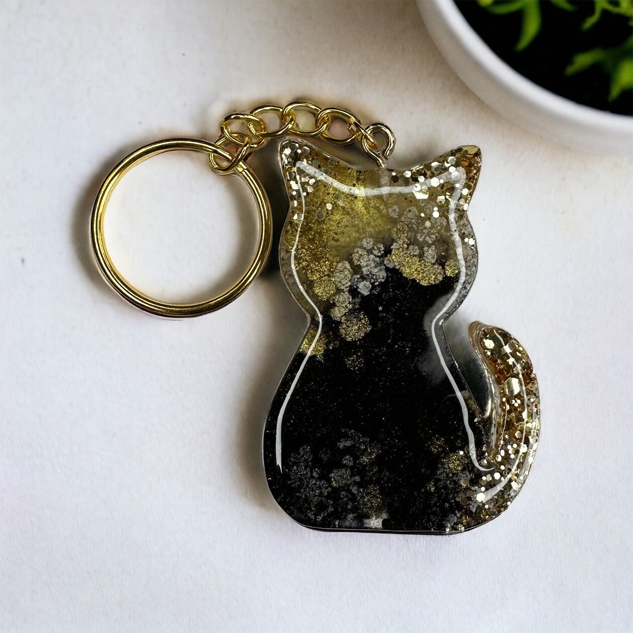 YUHANGCIYE Portachiavi a forma di gatto, colore bianco e nero, grazioso portachiavi a forma di animale, regalo per donne, borse, borse, zaini, decorazioni, 1#, 6*2cm