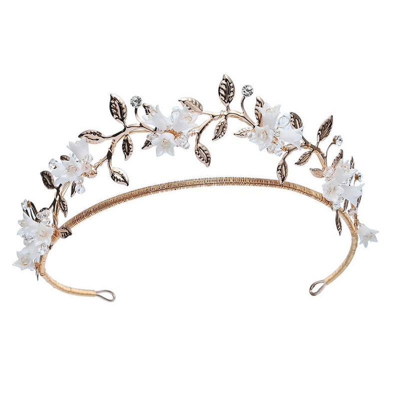 LILA, Floral Wedding Crown, Bridal Headpiece, Earrings image 4