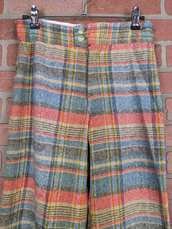 Vintage 60s-70s Handmade Multicolored Plaid Wool … - image 2