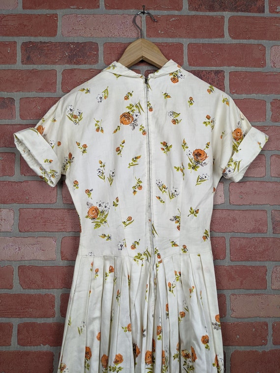 Vintage 50's-60's Handmade Floral Dress Peter Pan… - image 8