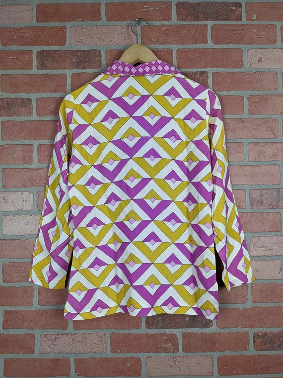 Vintage 70s Alex Colman Purple and Yellow Abstrac… - image 7