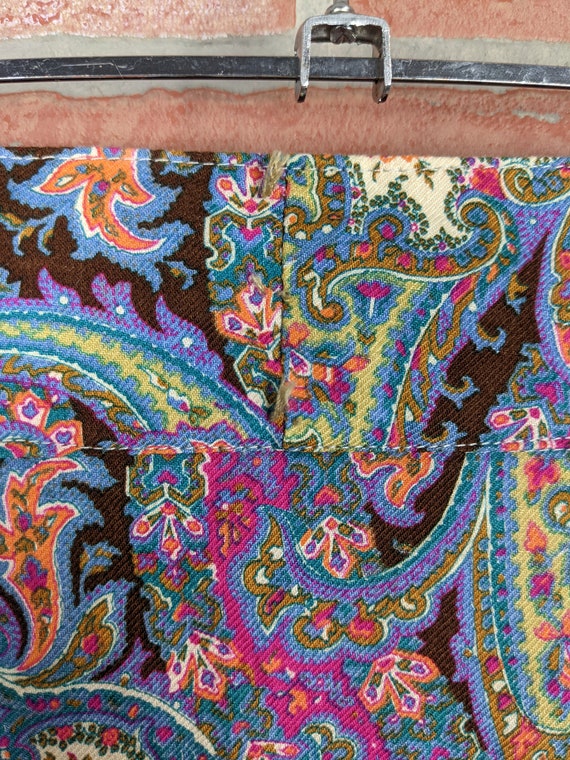 Vintage 70s-80s Bright Colorful Paisley Print Max… - image 5