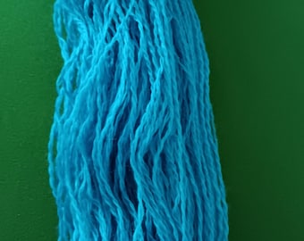Handspun Mediterranean Blue Merino Yarn – 2‑Ply Fingering