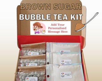 Brown Sugar Bubble Tea Kit | Letterbox Gift | DIY Boba Tea Kit | Unique Personalised Gift | Tapioca Pearl Tea Gift | Brown Sugar Boba Kit