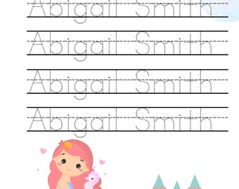 Custom Name Tracing Sheet Handwriting Practice Personalized Name Trace ...