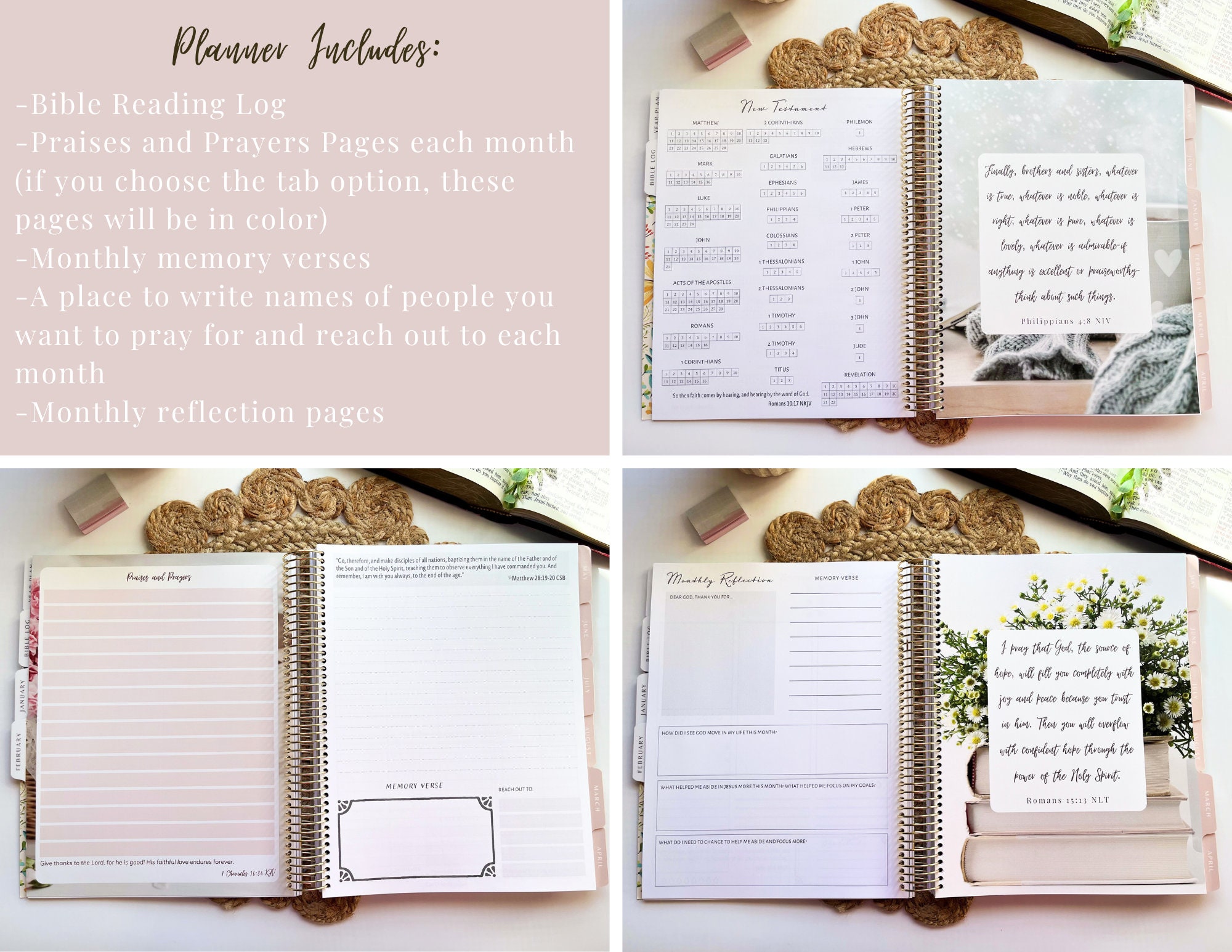 2024 Planner Christian Planner Bible Reading Log Prayer Journal Goal Setting 15 Cover Options 8. ...