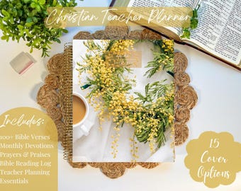 Christian Signature Teacher Planner | 2025-2026 | Teacher Planner | Monthly Devotions | 15 Cover Options | 8.5 x 11 inch & 6 x 9 inch
