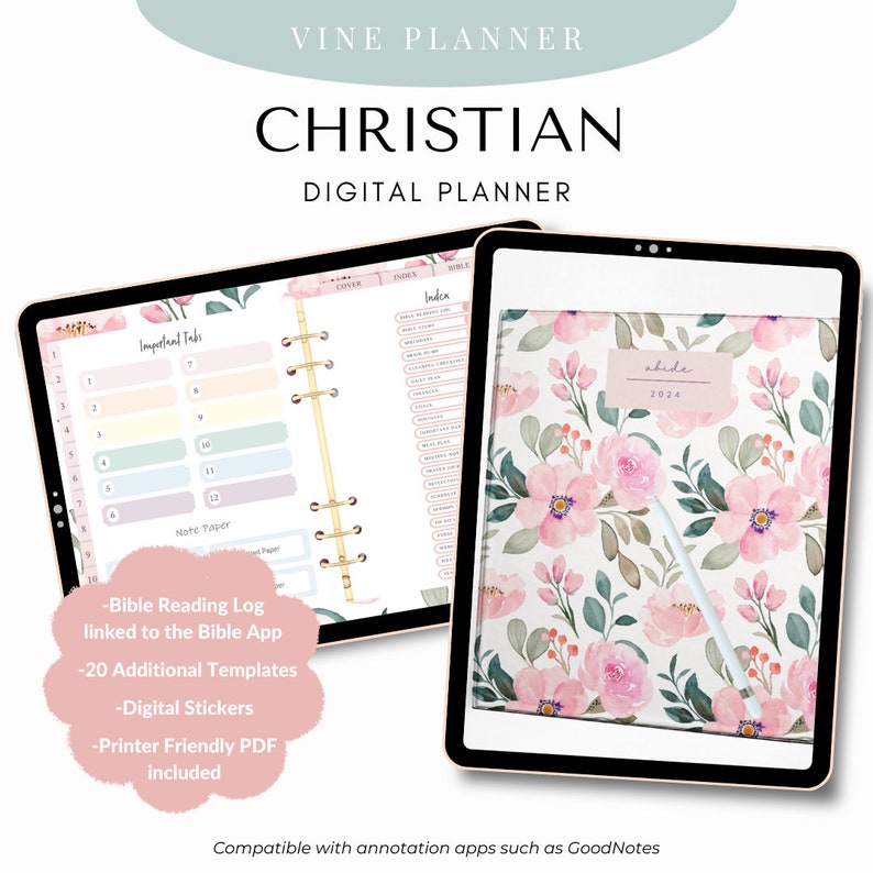 2024 Planner Christian Planner Digital Planner Printable Planner ...