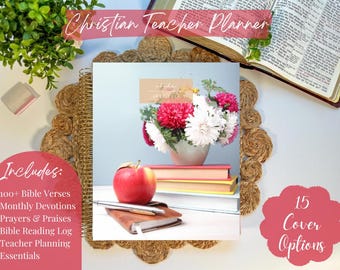 Christian Signature Teacher Planner | 2025-2026 | Teacher Planner | Monthly Devotions | 15 Cover Options | 8.5 x 11 inch & 6 x 9 inch